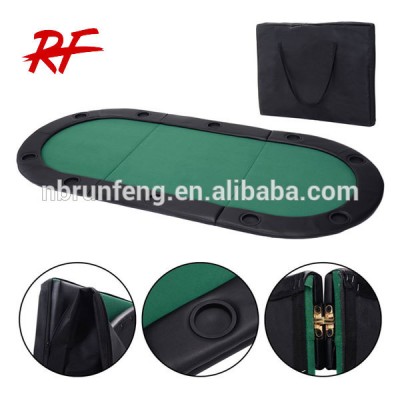 portable oval padded poker table with carrying case