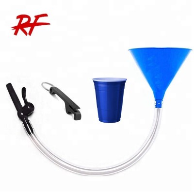 manufacture beer bong funnel with valve - no kink tubing, food grade