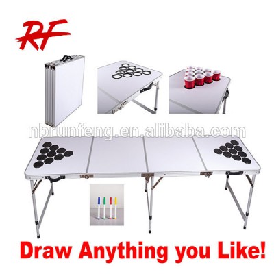 8' ALUMINUM BEER PONG TABLE WITH HOLES FOR CUPS