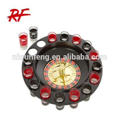 32" roulette wheel drinking game with 12 shot glass